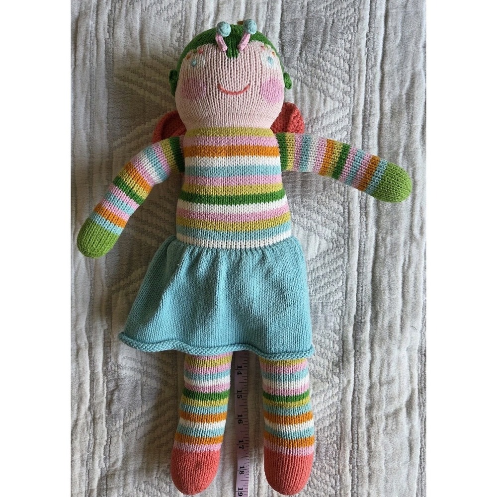 Blabla Kids Knit Doll‎ Striped Dress Handmade Peru Cotton 19" Plush